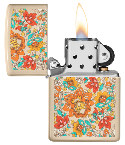 49770 Classic Floral Design Windproof Lighter