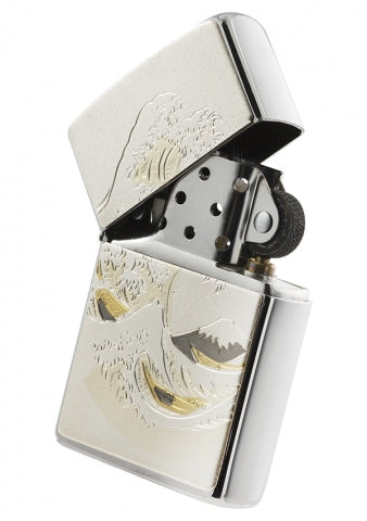 ZA-5-26G Japanese Traditional Style - Wave and Fuji Windproof Lighter