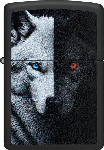 46694 Two Wolves Within Windproof Lighter