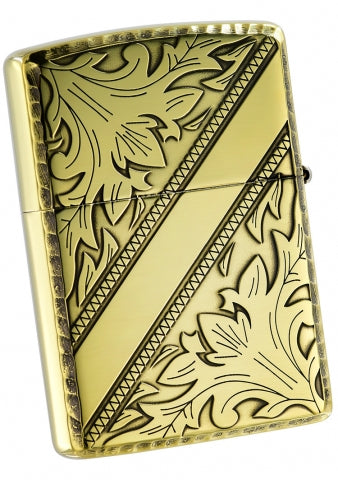 ZA-3-8A Diagonal Vine Pattern Windproof Lighter – Antique Copper