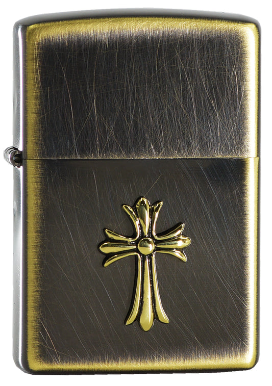ZA-5-25A 復古金色十字架防風打火機