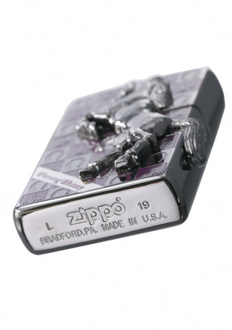 ZA-5-3F Noble Crown Iron Knight (Black, Silver, Purple) Windproof Lighter