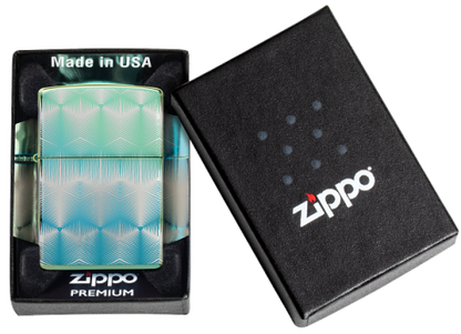 49813 Blue-green ice flower pattern Windproof Lighter