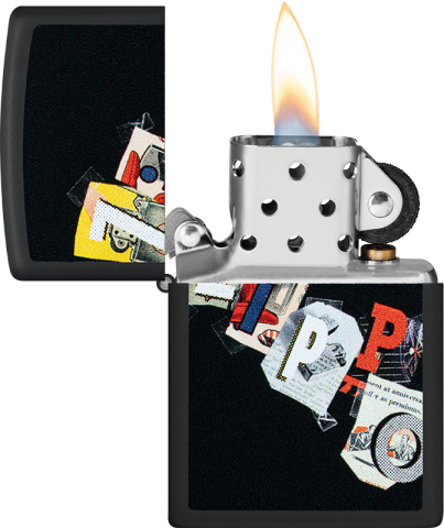 46597 Zippo Windproof Lighter with collage art style