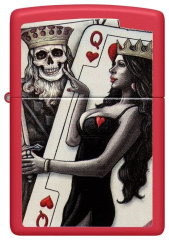 48624 Skull King & Queen of Hearts Windproof Lighter
