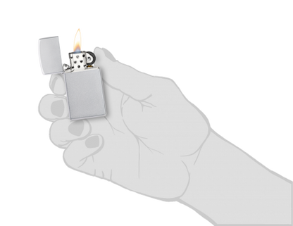 1605 Slim Satin Chrome Windproof Lighter