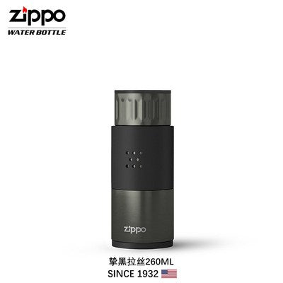 Urban Style Stainless Steel Insulated Bottle (Pure Black Brushed) 260ml