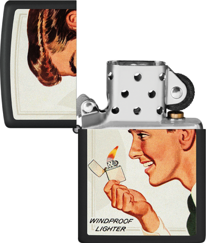 46295 Vintage Advertisement Windproof Lighter Set