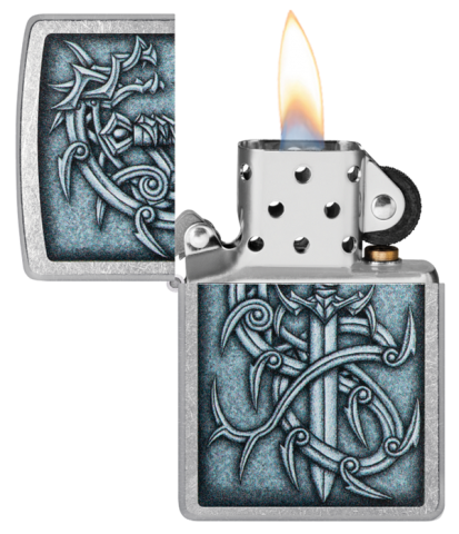 48365 Medieval Dragon & Silver Sword Windproof Lighter