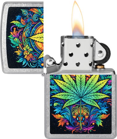 46575 Charming Cannabis Leaf Design Windproof Lighter