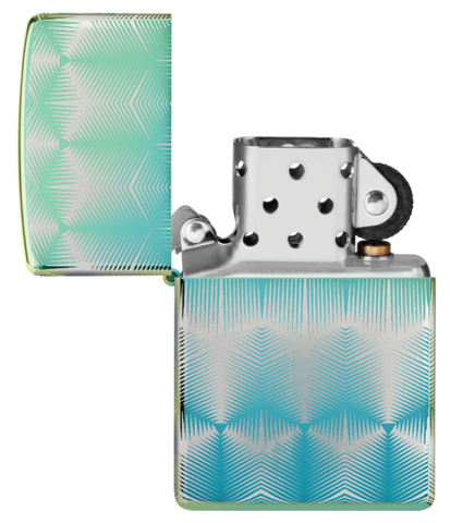 49813 Blue-green ice flower pattern Windproof Lighter