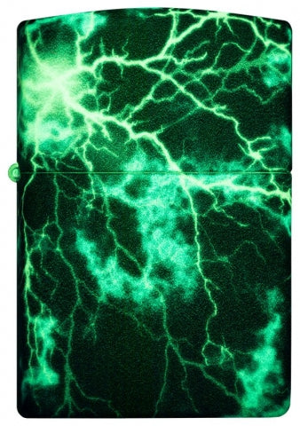 48610 Lightning Design Windproof Lighter (Includes Blue-Light Keychain, Assorted Color)