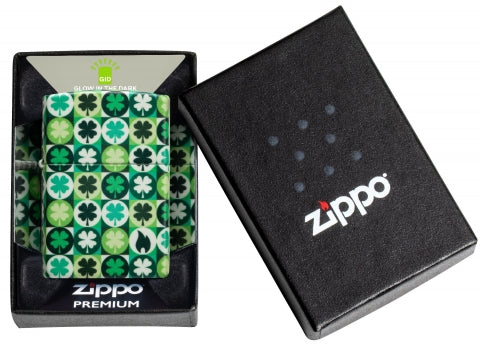 46015 Pop Art Clover Windproof Lighter (Includes Blue-Light Keychain, Assorted Color)