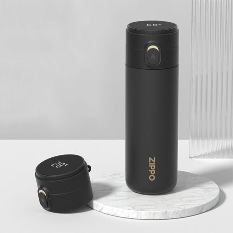 ZWB-CITY-030380 City Series Smart Flip-Top Insulated Bottle – Midnight Black, 380 ml