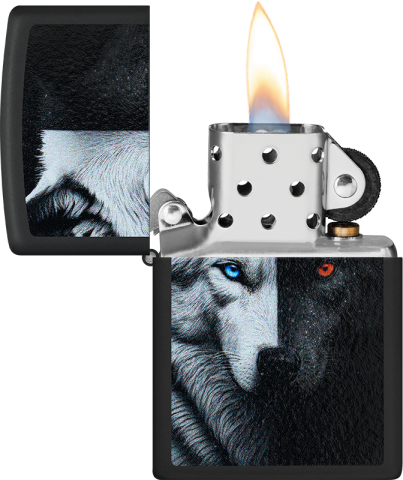 46694 Two Wolves Within Windproof Lighter