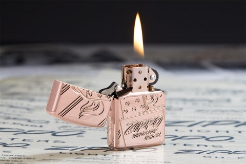 48768 Armor® Rose Gold Script Collectible Windproof Lighter