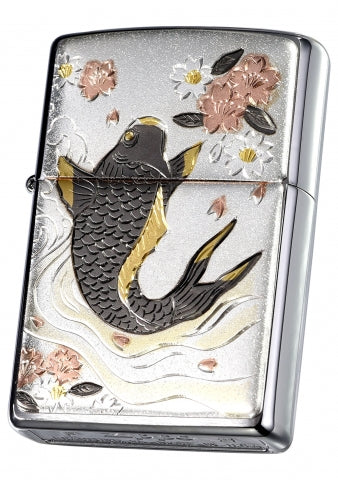 ZA-5-26I Japanese Cherry Blossom & Koi Windproof Lighter