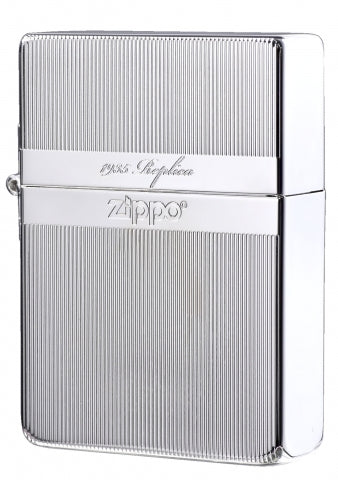 ZA-3-136B 1935 Replica Striped Windproof Lighter – Silver