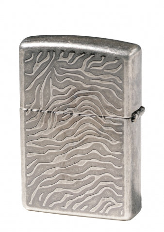 ZA-1-4B Silver-Gray Tiger with Jeweled Eyes Windproof Lighter