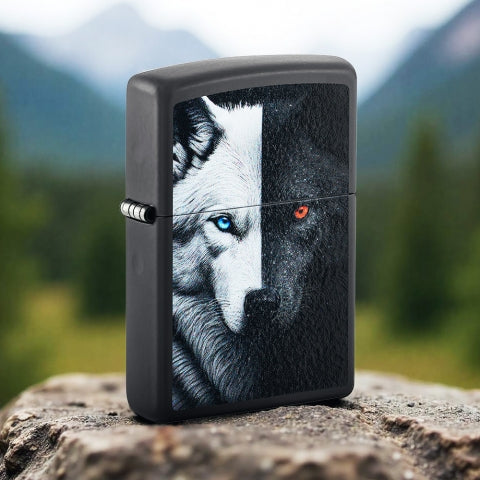 46694 Two Wolves Within Windproof Lighter