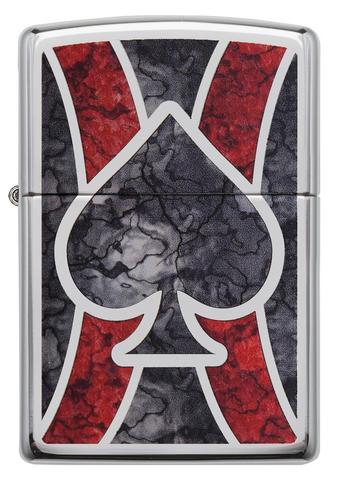 28952 Psychedelic Red and Black Spade Ace Windproof Lighter