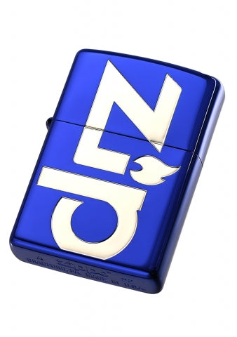 ZA-3-234C Classic Logo Windproof Lighter – Sapphire Blue & Silver