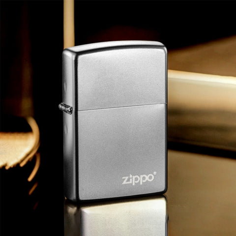 205ZL Satin Chrome Zippo Logo Windproof Lighter