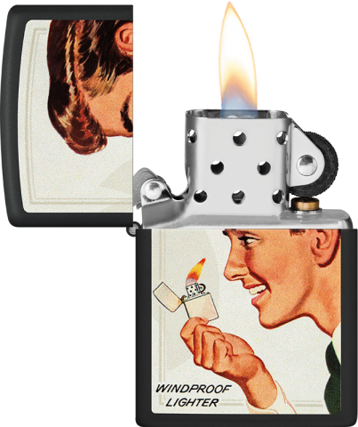 46295 Vintage Advertisement Windproof Lighter Set