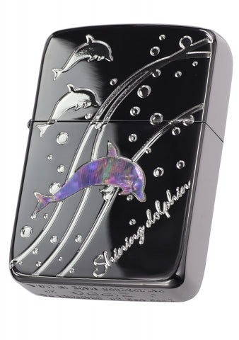 ZA-3-191B 1941 Replica Lucky Dolphin Windproof Lighter – Black