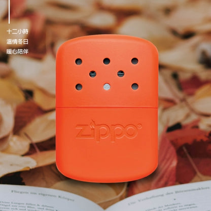 40378 Zippo 12-Hour Refillable Hand Warmer – Orange (Limited-Time 355 ml Fuel Gift)