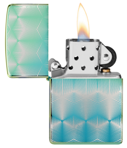 49813 Blue-green ice flower pattern Windproof Lighter