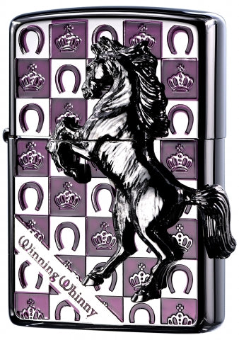 ZA-5-3F Noble Crown Iron Knight (Black, Silver, Purple) Windproof Lighter