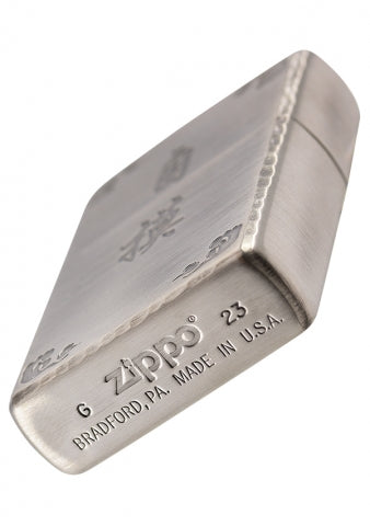 ZA-3-59A **麻將-自摸(拉絲銀)防風打火機