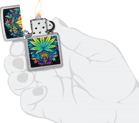 46575 Charming Cannabis Leaf Design Windproof Lighter