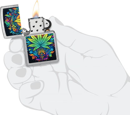 46575 Charming Cannabis Leaf Design Windproof Lighter