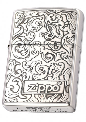 ZA-3-6A Elegant Arabesque Windproof Lighter – Antique Silver