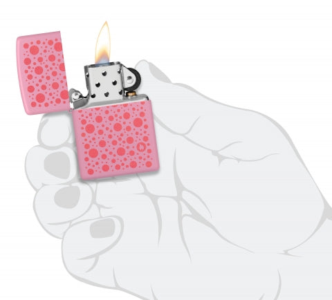 46170 Pink Spots Windproof Lighter