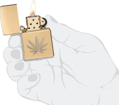 46560 金色大麻葉防風打火機