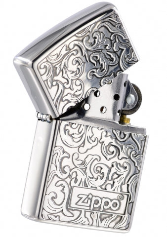 ZA-3-6A Elegant Arabesque Windproof Lighter – Antique Silver