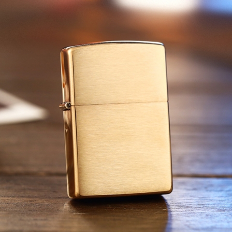 Zippo Lighter model #204 reg brush finish solid 2024 brass